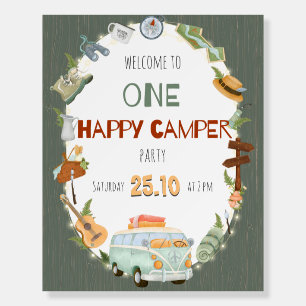 One Happy Camper Birthday Welcome Sign