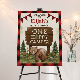 One Happy Camper Birthday Welcome Sign