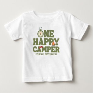 One Happy Camper Boys Birthday  Baby T-Shirt
