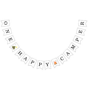 One Happy Camper Boys Birthday  Bunting Flags