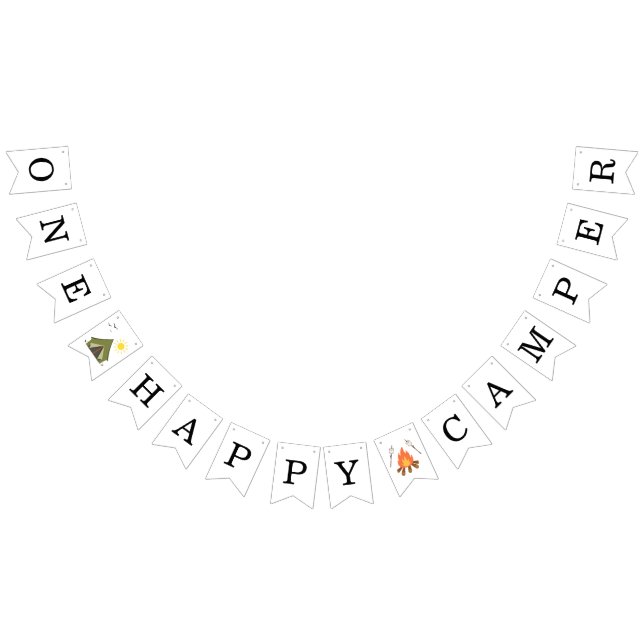 One Happy Camper Boys Birthday  Bunting Flags (All)