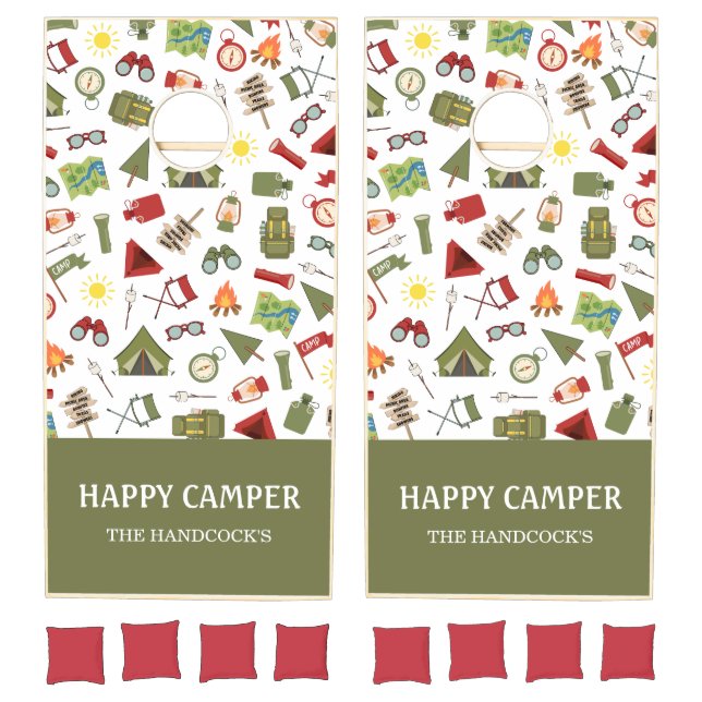 One Happy Camper Boys Birthday  Cornhole Set (Set)