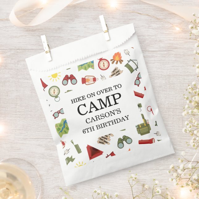 One Happy Camper Boys Birthday  Favor Bag (Clipped)
