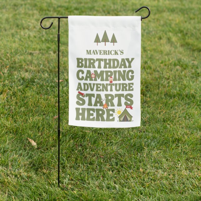 One Happy Camper Boys Birthday  Garden Flag (In SItu)