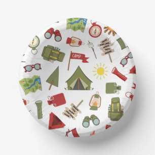 One Happy Camper Boys Birthday  Paper Bowls