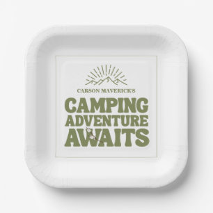 One Happy Camper Boys Birthday  Paper Plates
