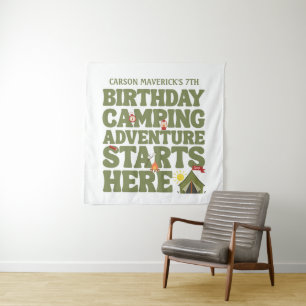 One Happy Camper Boys Birthday Tapestry