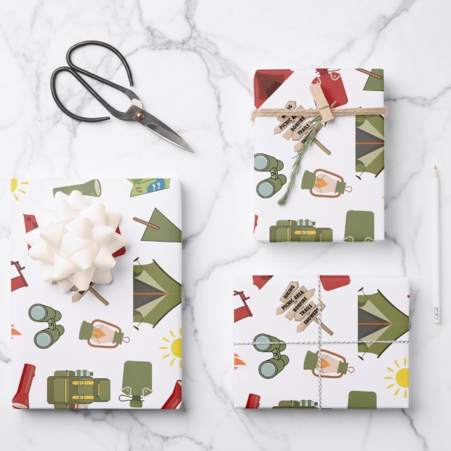 One Happy Camper Boys Birthday  Wrapping Paper Sheets (Front)