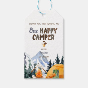 One Happy Camper Camping Birthday Gift Tags