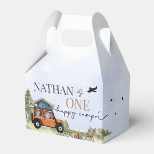 One Happy Camper Camping Boy Birthday Favor Tags Boxes