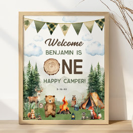 One Happy Camper First Birthday 16x20 Welcome Poster