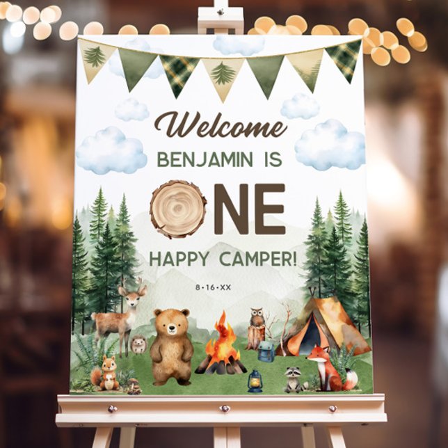 One Happy Camper First Birthday 16x20 Welcome Sign (One Happy Camper First Birthday 16x20 Welcome Sign)