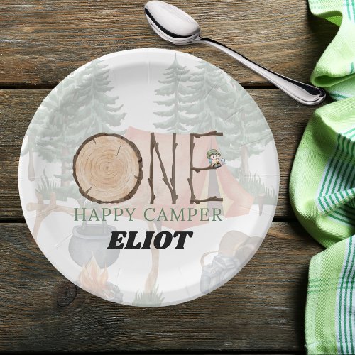 One Happy Camper First Birthday 1st Birthday Paper Plates