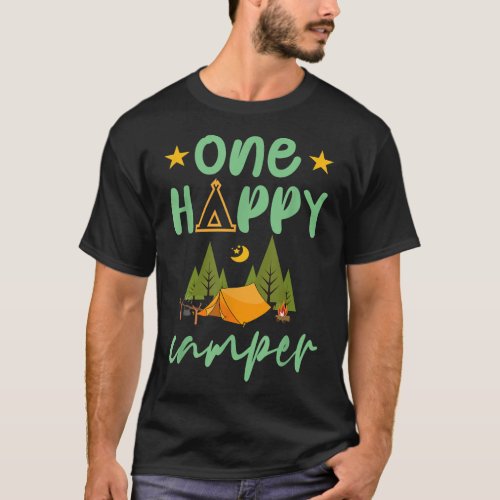 One Happy Camper First Birthday Camping Matching  T_Shirt