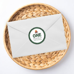 One Happy Camper First Birthday Classic Round Sticker
