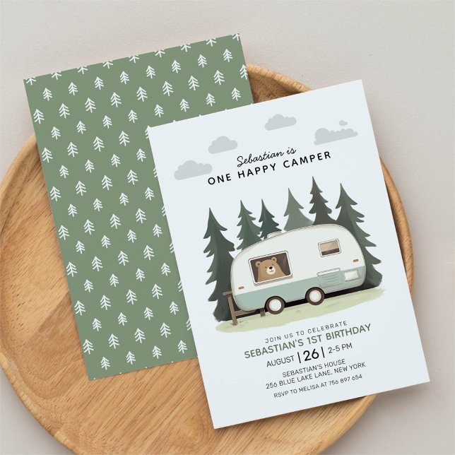 One Happy Camper First Birthday Invitation (Creator Uploaded)