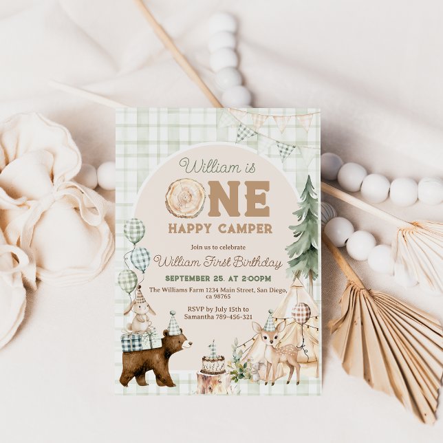 One Happy Camper First Birthday Invitation, Invitation (Creator Uploaded)