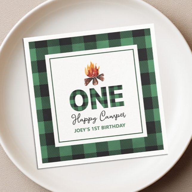 One Happy Camper First Birthday Napkins (Creator Uploaded)