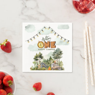 One Happy Camper First Birthday Napkins