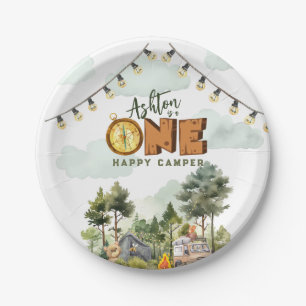 One Happy Camper First Birthday Paper Plates