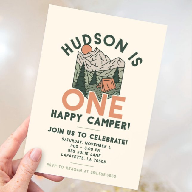One Happy Camper First Birthday Party Invitations  (Creator Uploaded)