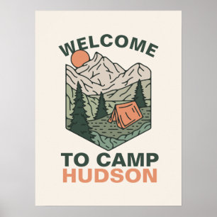 One Happy Camper First Birthday Party Welcome Sign