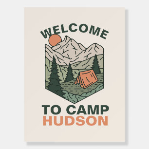 One Happy Camper First Birthday Welcome Sign