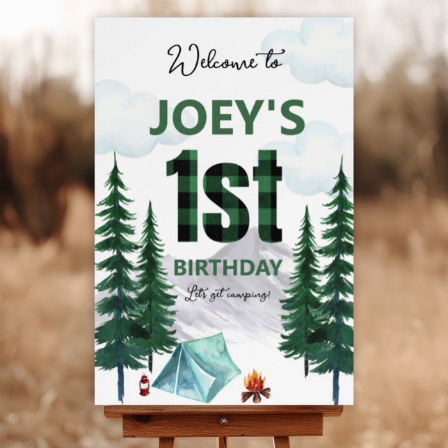 One Happy Camper First Birthday Welcome Sign (Creator Uploaded)