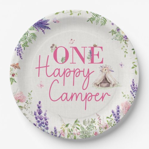 One Happy Camper Girls First Birthday Paper Plates