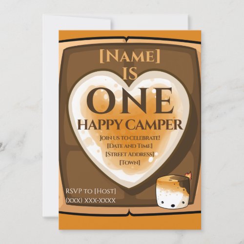 One happy camper invitation