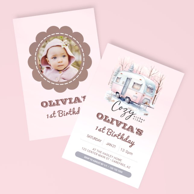 One Happy Camper Kids Birthday Photo Invitation (Creator Uploaded)