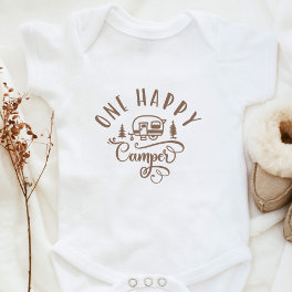 One happy camper Minimalist camping 1st birthday Baby Bodysuit