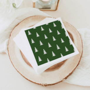 One happy camper minimalist pine trees napkins