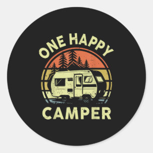 One Happy Camper Mom Dad Funny Rv Camping Toddler Classic Round Sticker