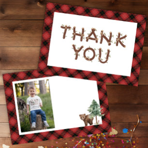 One Happy Camper Photo Birthday Thank You Card