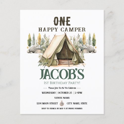 One Happy Camper Rustic Birthday Paper Sheet