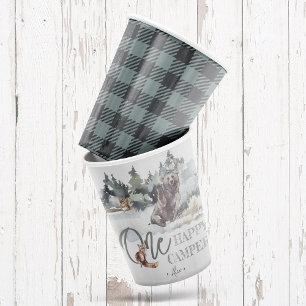One Happy Camper Rustic Birthday Party Paper Cups
