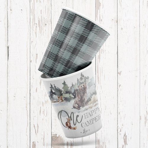 One Happy Camper Rustic Birthday Party Paper Cups