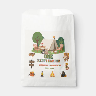 One Happy Camper safari Woodland 1st birthday Favor Bag