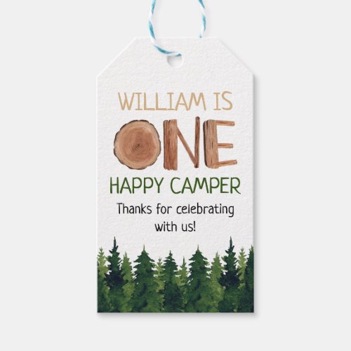 One Happy Camper Thank You Gift Tags