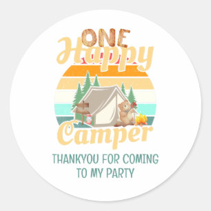 One Happy Camper Thankyou Classic Round Sticker
