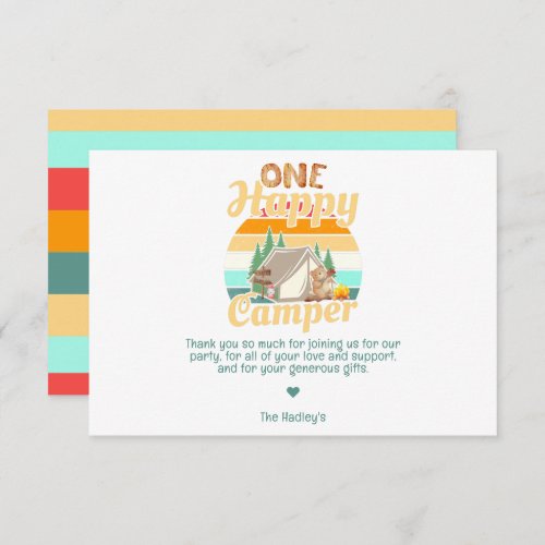 One Happy Camper Thankyou Note Card
