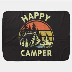 One Happy Camper Toddler Boy Funny Camping Baby Blanket