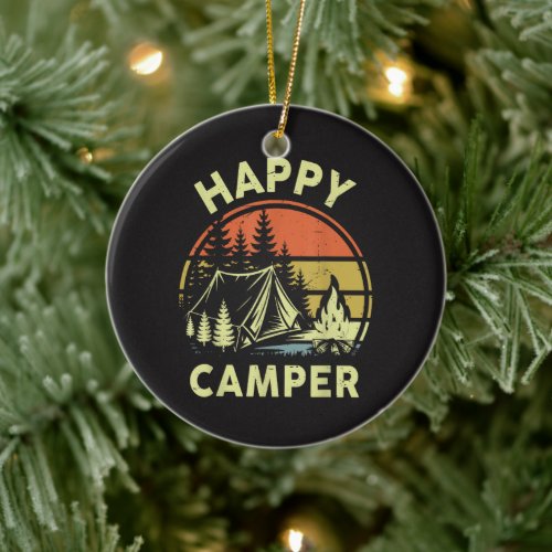 One Happy Camper Toddler Boy Funny Camping Ceramic Ornament
