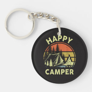 One Happy Camper Toddler Boy Funny Camping Keychain
