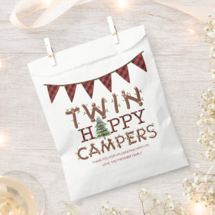 One Happy Camper Twin Birthday Thank You Favor Bag