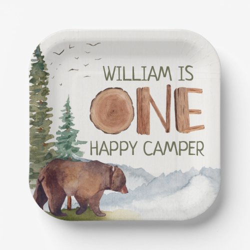 One Happy Camper Watercolor Birthday 