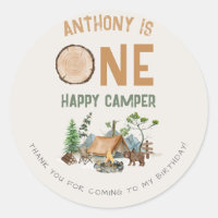One Happy Camper Watercolor Woodland 1st Birthday