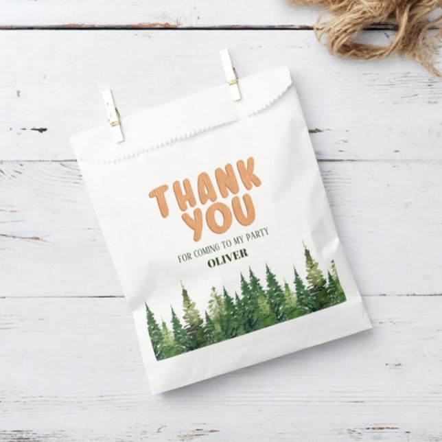 One Happy Camper Wood Boys 1st Birthday Favor Bag (Creator Uploaded)