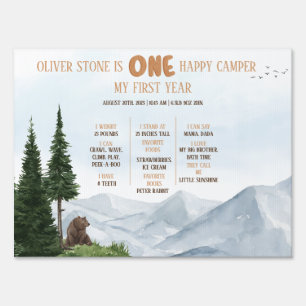 One Happy Camper Wood Boys 1st Birthday Sign